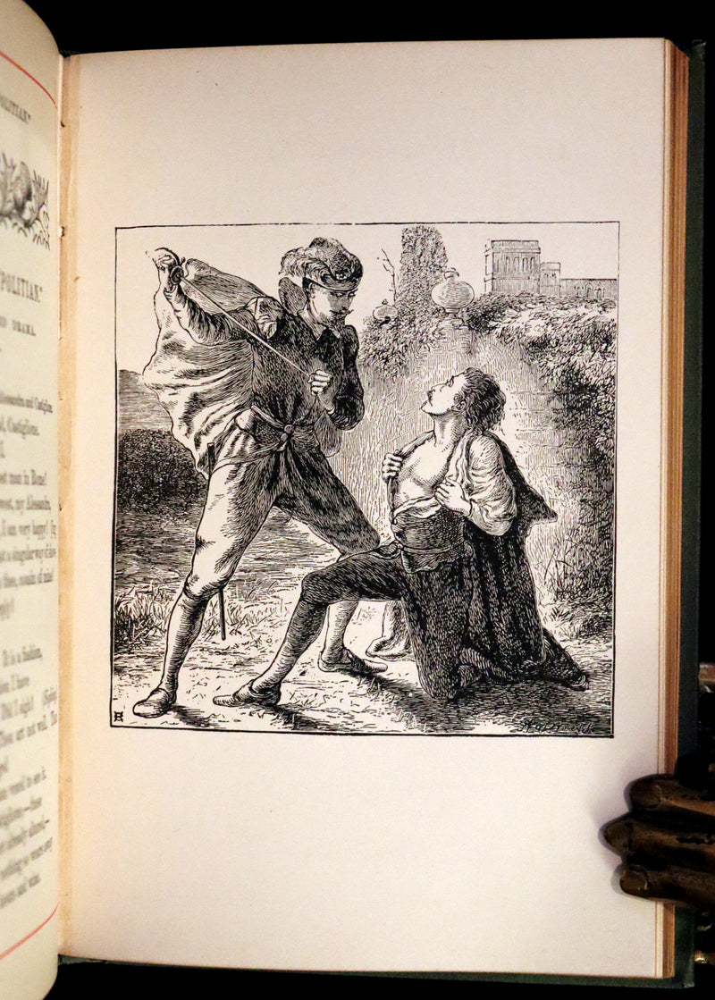 1882 Rare Book - Poems by Edgar Allan POE with Memoir (The Raven, Lenore,...). Illustrated.