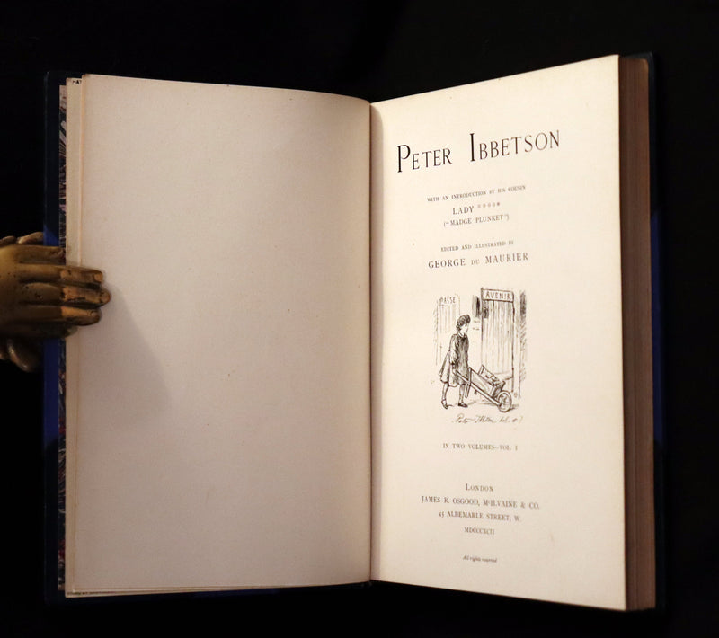 1892 First Edition in 2 Volumes - Peter Ibbetson, Strange Tale of Communication through Dreams by George Du Maurier.