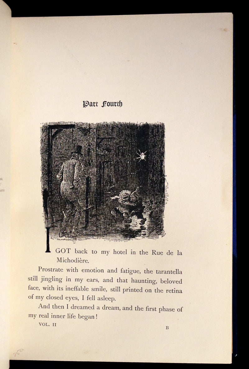 1892 First Edition in 2 Volumes - Peter Ibbetson, Strange Tale of Communication through Dreams by George Du Maurier.