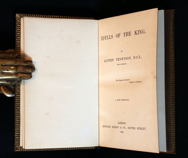 1864 Rare Book on Legend of King Arthur - IDYLLS OF THE KING by Alfred Tennyson.
