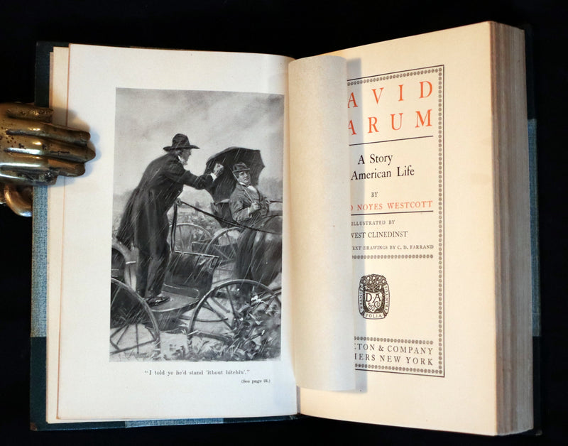 1900 1st Illustrated Edition in a nice binding - David Harum A Story of American Life by Westcott. Horse trading.