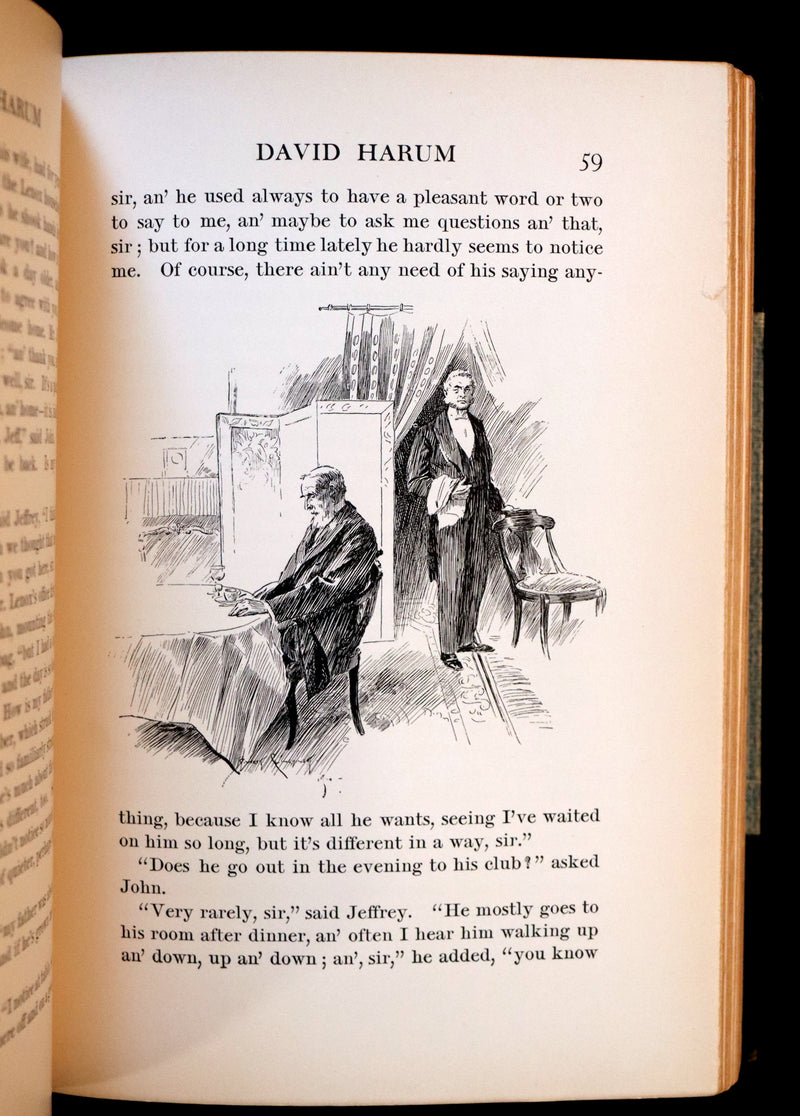 1900 1st Illustrated Edition in a nice binding - David Harum A Story of American Life by Westcott. Horse trading.