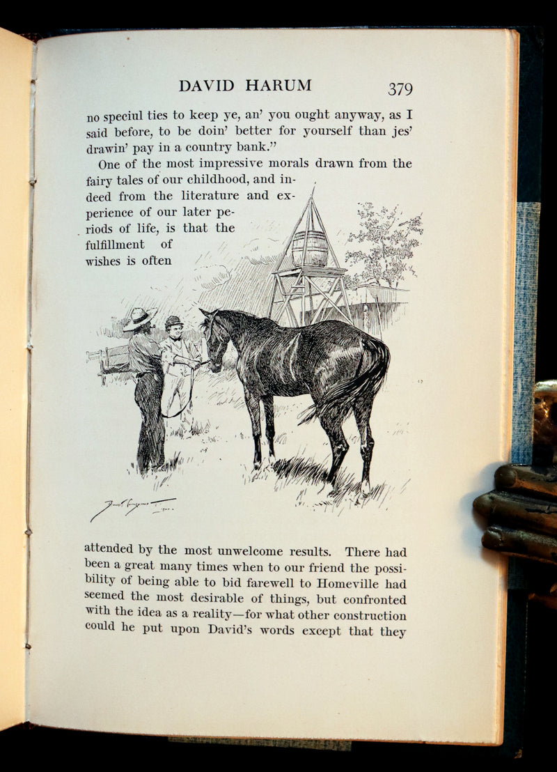 1900 1st Illustrated Edition in a nice binding - David Harum A Story of American Life by Westcott. Horse trading.