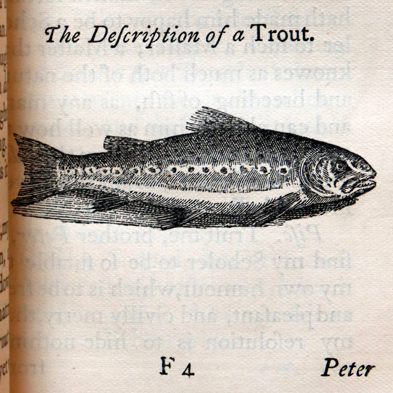 1883 Rare Book in a Riviere Binding - The Complete Angler by Izaak Walton. Facsimile of the 1653 First Edition.