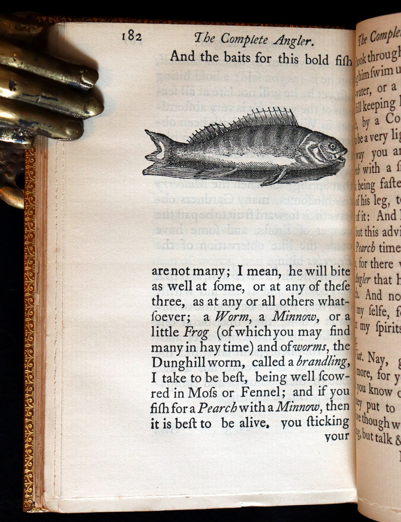 1883 Rare Book in a Riviere Binding - The Complete Angler by Izaak Walton. Facsimile of the 1653 First Edition.