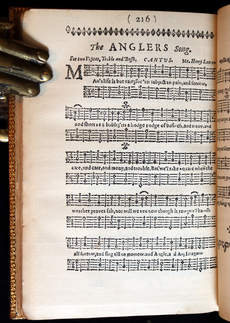 1883 Rare Book in a Riviere Binding - The Complete Angler by Izaak Walton. Facsimile of the 1653 First Edition.