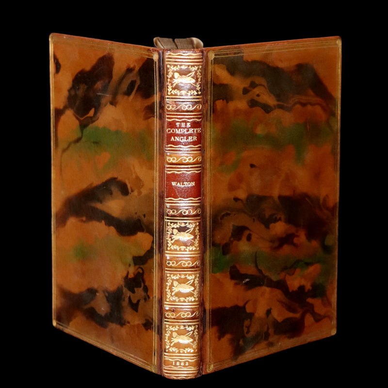 1883 Rare Book in a Riviere Binding - The Complete Angler by Izaak Walton. Facsimile of the 1653 First Edition.