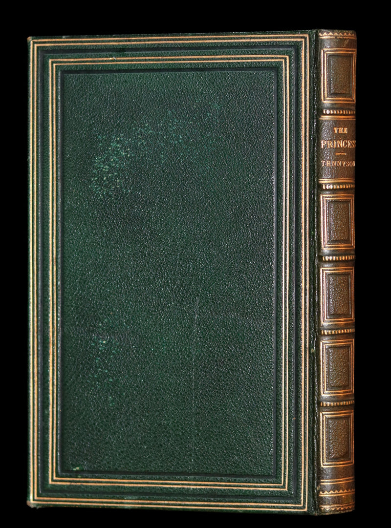 1865 Rare book in a nice calf leather binding - The PRINCESS by Alfred Lord Tennyson.