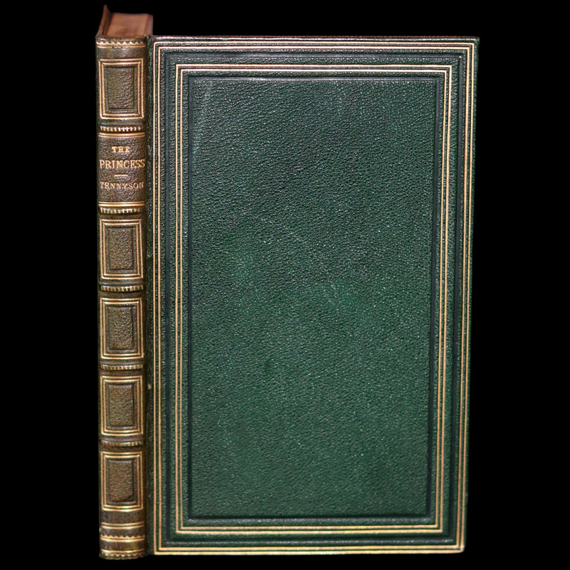 1865 Rare book in a nice calf leather binding - The PRINCESS by Alfred Lord Tennyson.