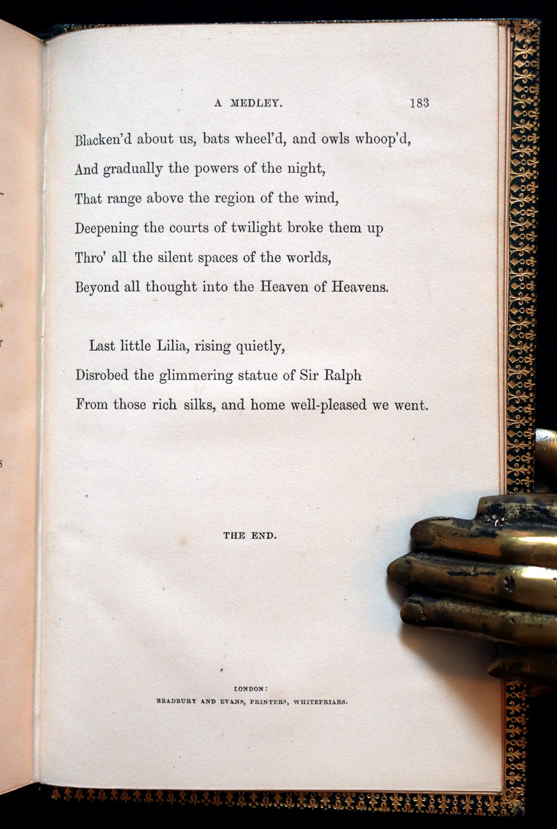 1865 Rare book in a nice calf leather binding - The PRINCESS by Alfred Lord Tennyson.