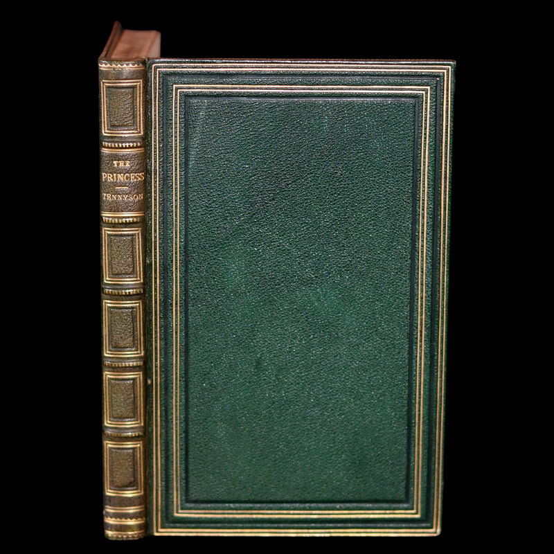 1865 Rare book in a nice calf leather binding - The PRINCESS by Alfred Lord Tennyson.