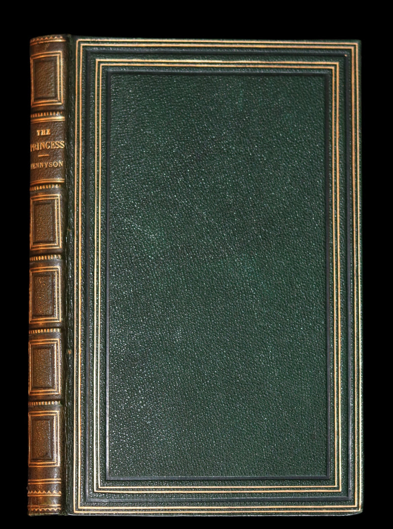 1865 Rare book in a nice calf leather binding - The PRINCESS by Alfred Lord Tennyson.