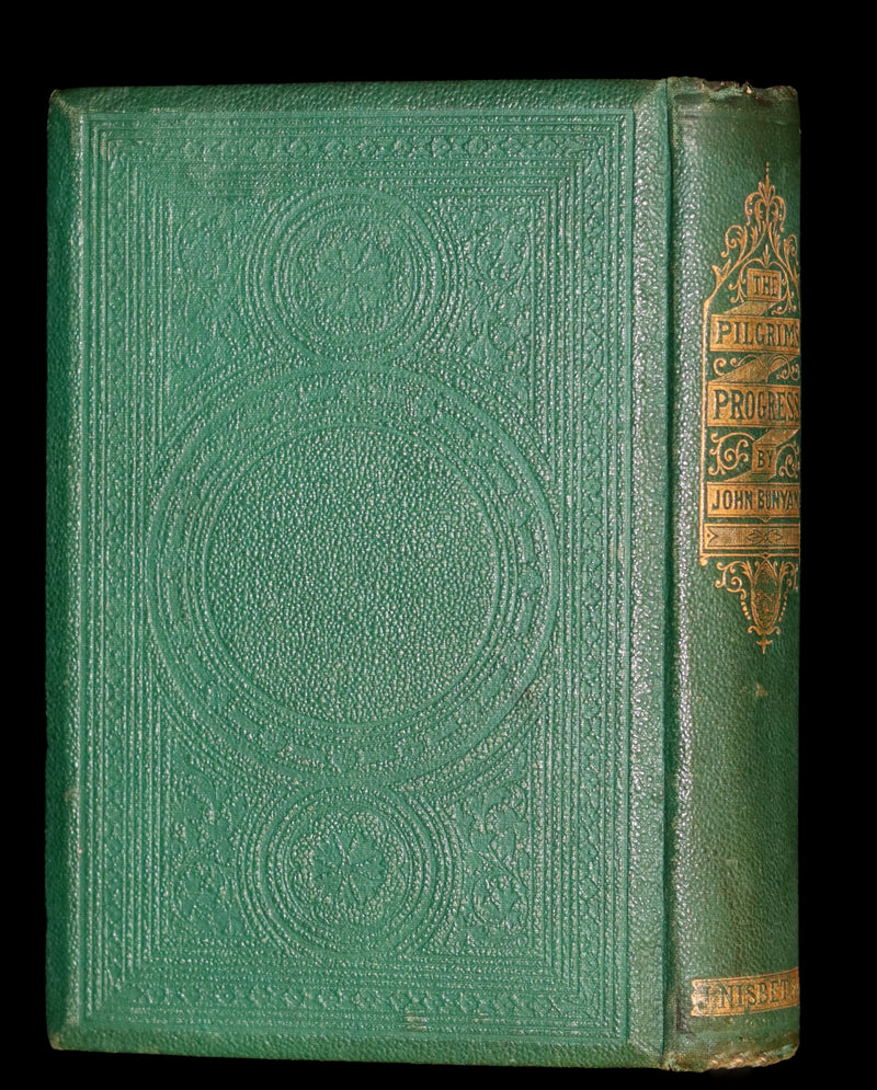 1863 Rare Color illustrated Victorian Book - The Pilgrim's Progress by John Bunyan.