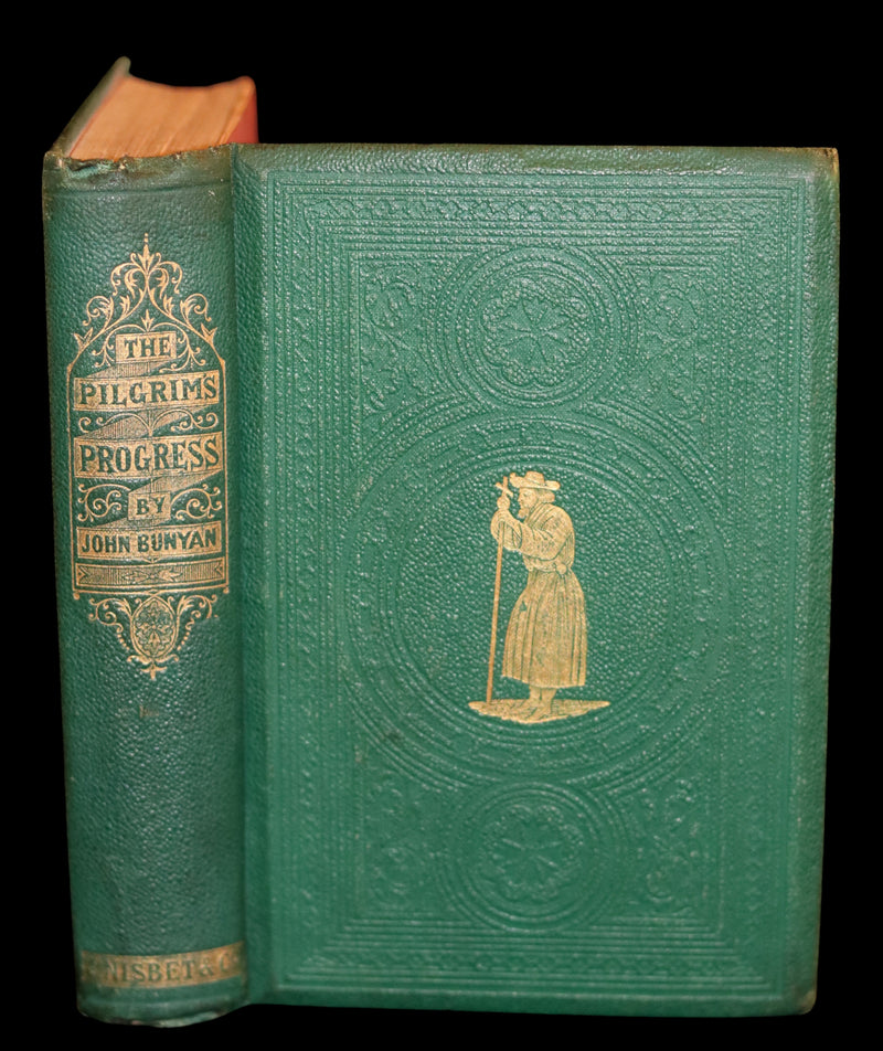 1863 Rare Color illustrated Victorian Book - The Pilgrim's Progress by John Bunyan.
