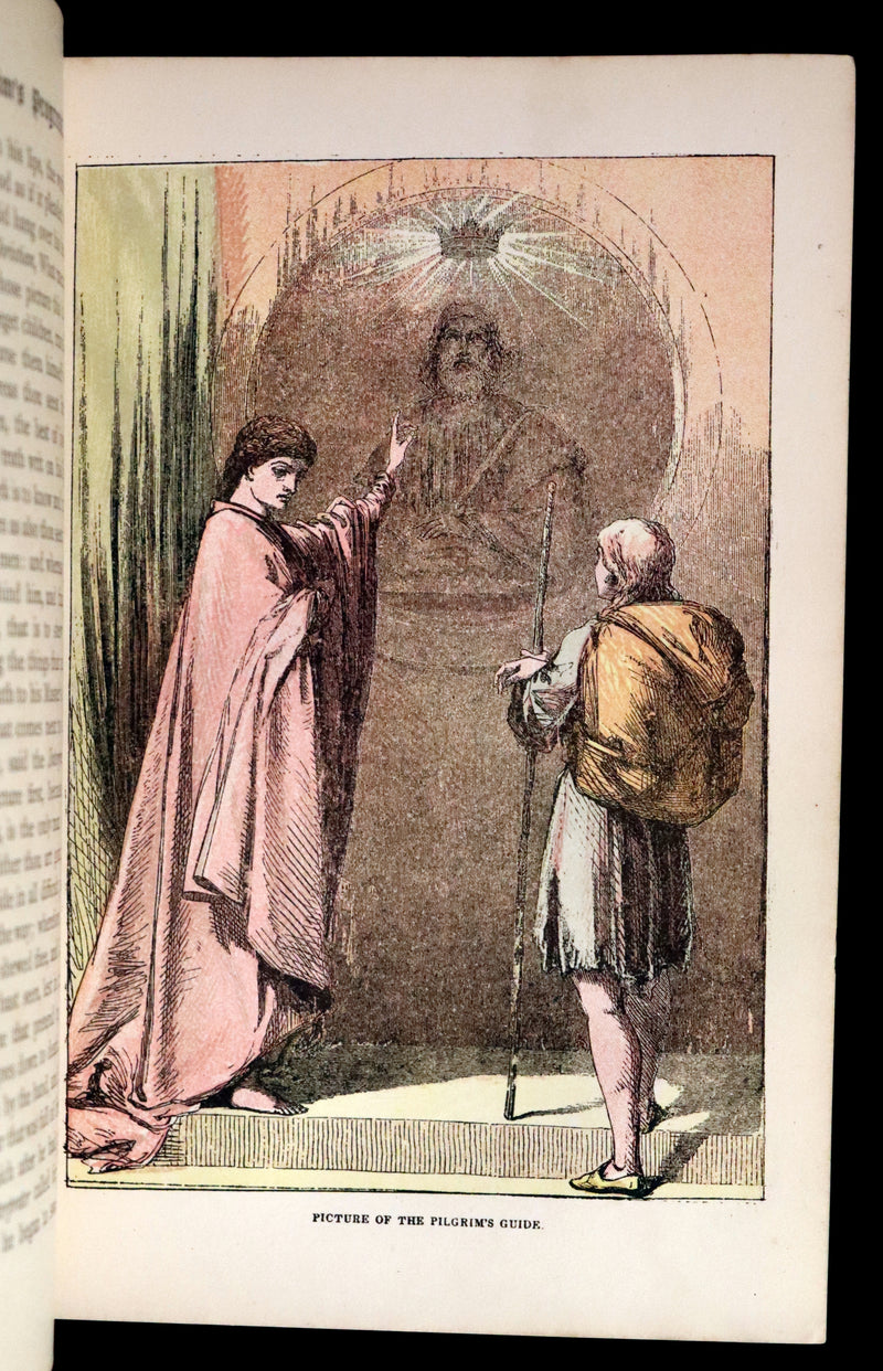 1863 Rare Color illustrated Victorian Book - The Pilgrim's Progress by John Bunyan.
