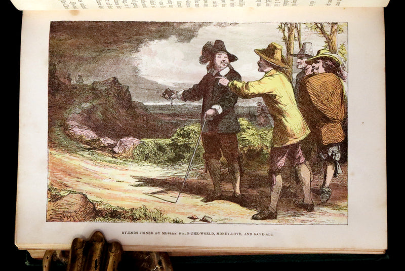 1863 Rare Color illustrated Victorian Book - The Pilgrim's Progress by John Bunyan.