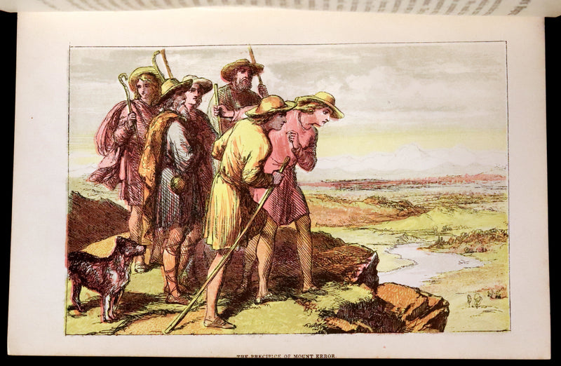 1863 Rare Color illustrated Victorian Book - The Pilgrim's Progress by John Bunyan.
