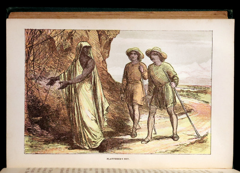 1863 Rare Color illustrated Victorian Book - The Pilgrim's Progress by John Bunyan.