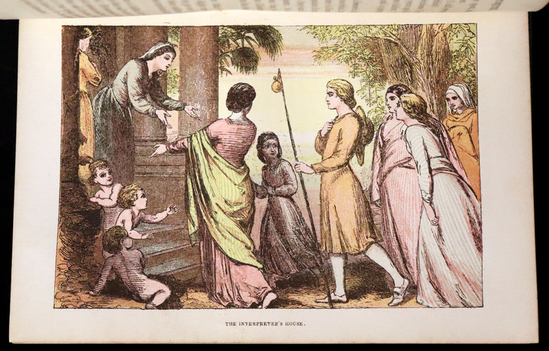 1863 Rare Color illustrated Victorian Book - The Pilgrim's Progress by John Bunyan.