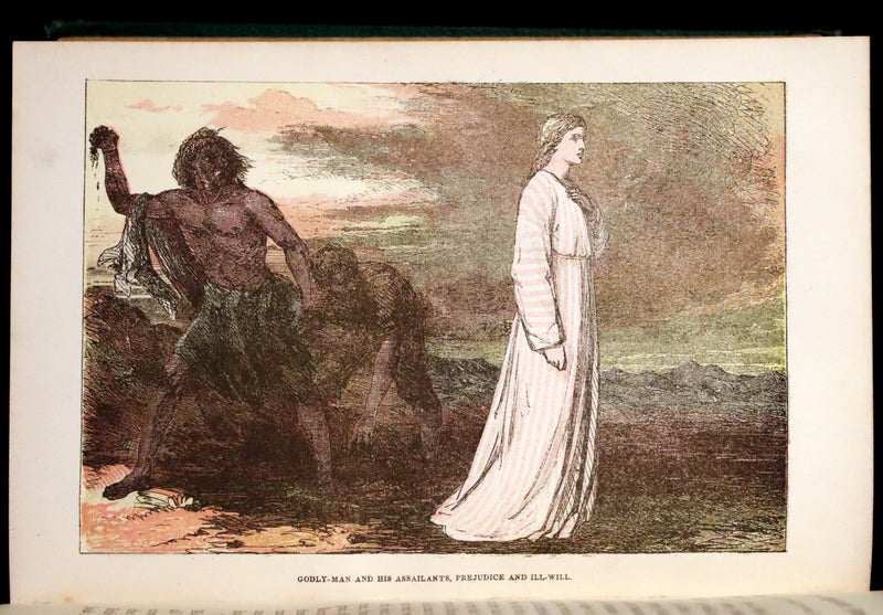 1863 Rare Color illustrated Victorian Book - The Pilgrim's Progress by John Bunyan.