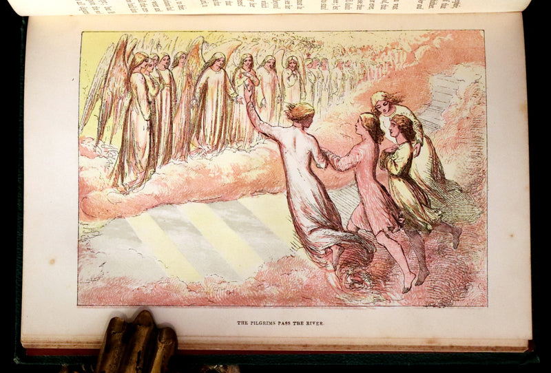 1863 Rare Color illustrated Victorian Book - The Pilgrim's Progress by John Bunyan.