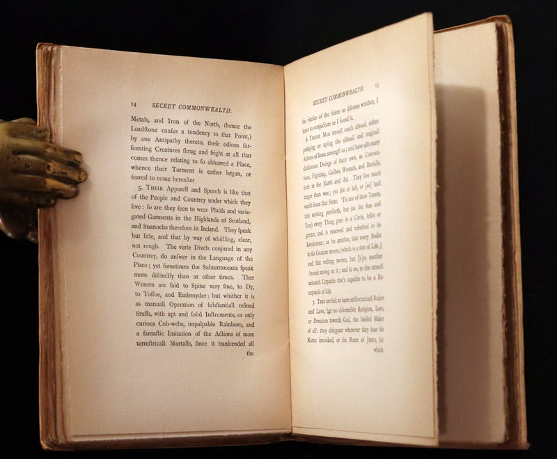 1893 Scarce Book - The Secret Commonwealth of Elves Fauns & Fairies by Robert Kirk.