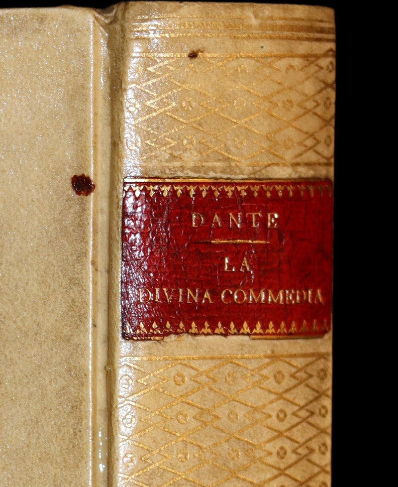 1883 Rare Italian Vellum Book - La Divina Commedia di DANTE ALIGHIERI - Divine Comedy.