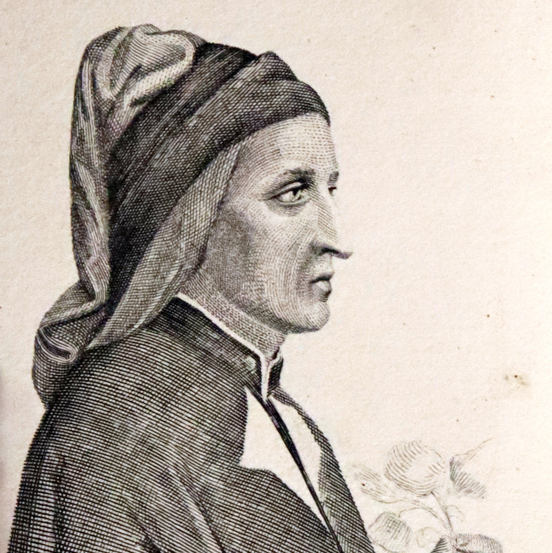 1883 Rare Italian Vellum Book - La Divina Commedia di DANTE ALIGHIERI - Divine Comedy.