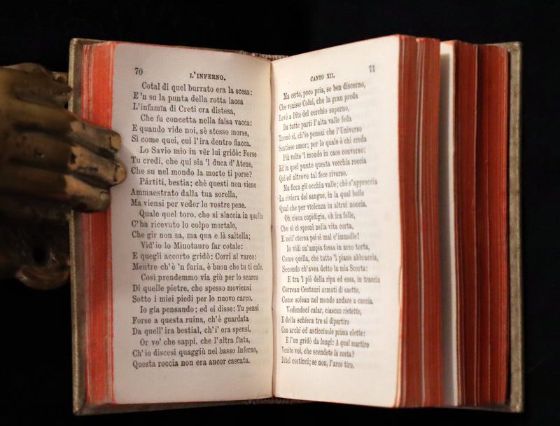 1883 Rare Italian Vellum Book - La Divina Commedia di DANTE ALIGHIERI - Divine Comedy.