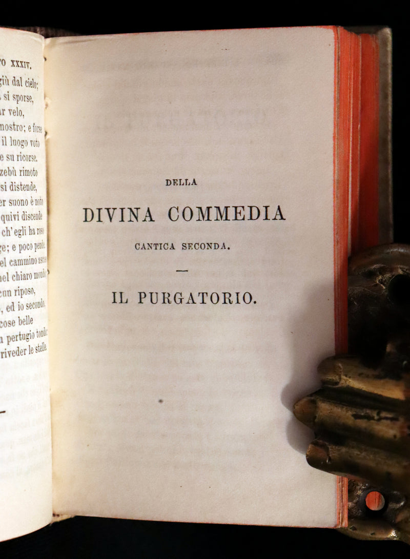 1883 Rare Italian Vellum Book - La Divina Commedia di DANTE ALIGHIERI - Divine Comedy.