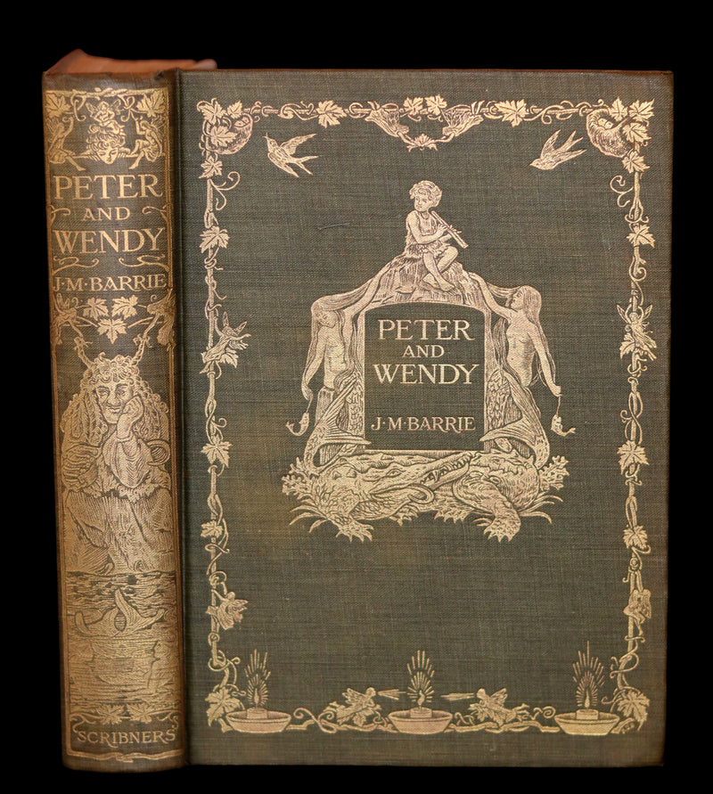 1911 Rare PETER PAN First Edition - PETER and WENDY by James Matthew Barrie illustrated by F.D. Bedford.