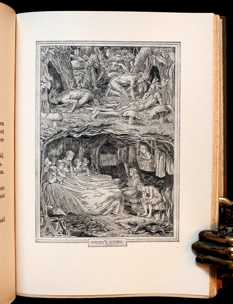 1911 Rare PETER PAN First Edition - PETER and WENDY by James Matthew Barrie illustrated by F.D. Bedford.