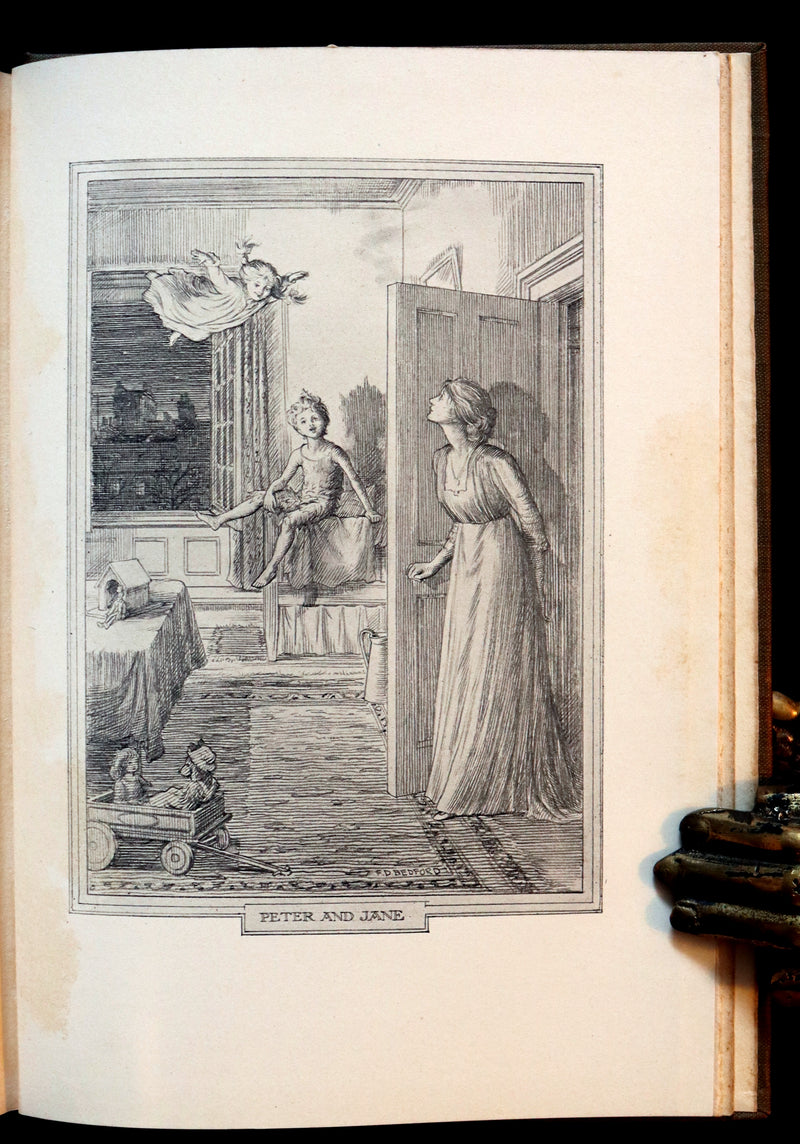 1911 Rare PETER PAN First Edition - PETER and WENDY by James Matthew Barrie illustrated by F.D. Bedford.