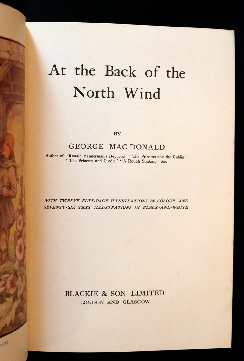 1911 Rare Edition - AT THE BACK OF THE NORTH WIND Illustrated by Frank C. Pape.