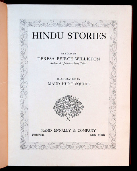 1925 Rare First Edition ~ Hindu Stories Fairy Tales by Teresa Peirce Williston.