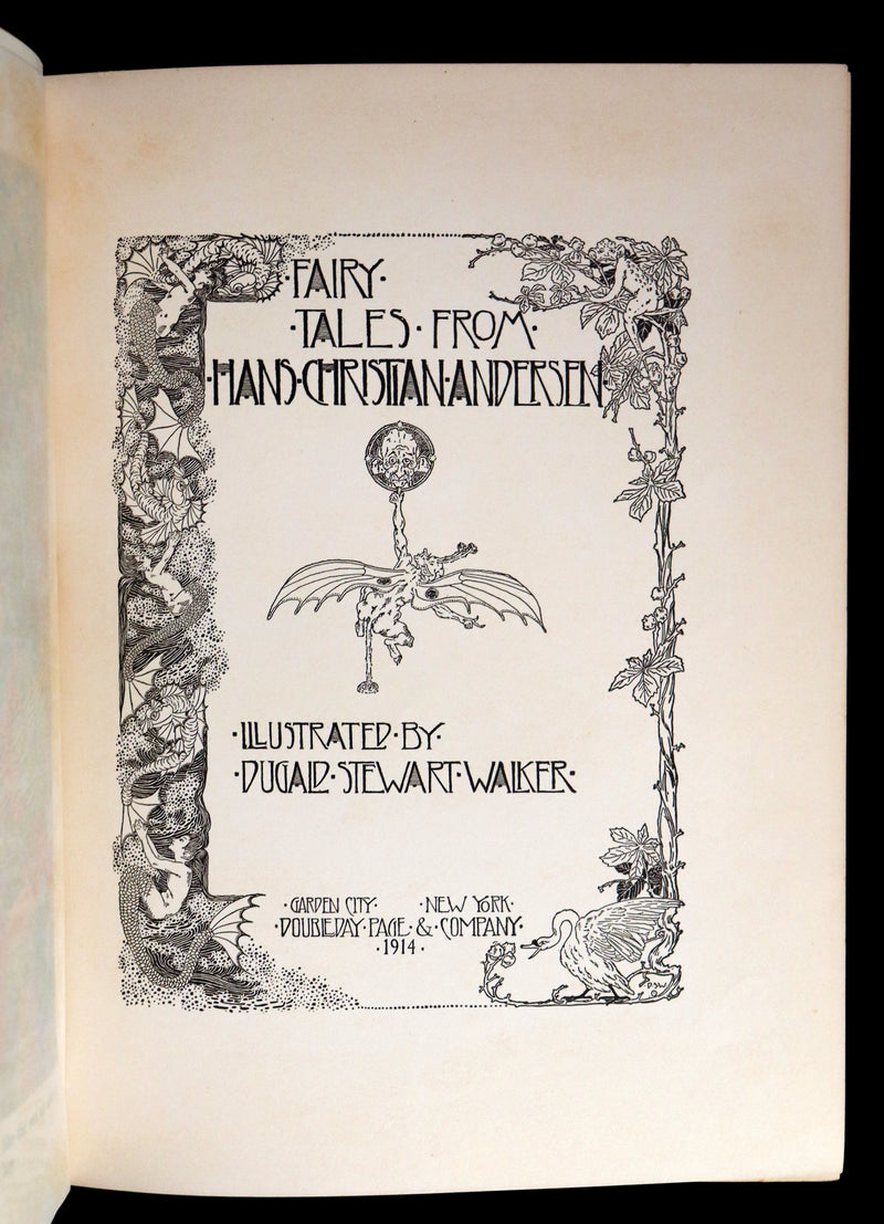 1914 Scarce First Edition - FAIRY TALES from Hans Christian Andersen illustrated by Dugald Stewart Walker.