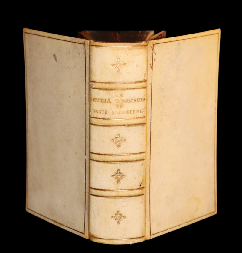 1869 Rare Italian Vellum Book - La Divina Commedia di DANTE ALIGHIERI - Divine Comedy.