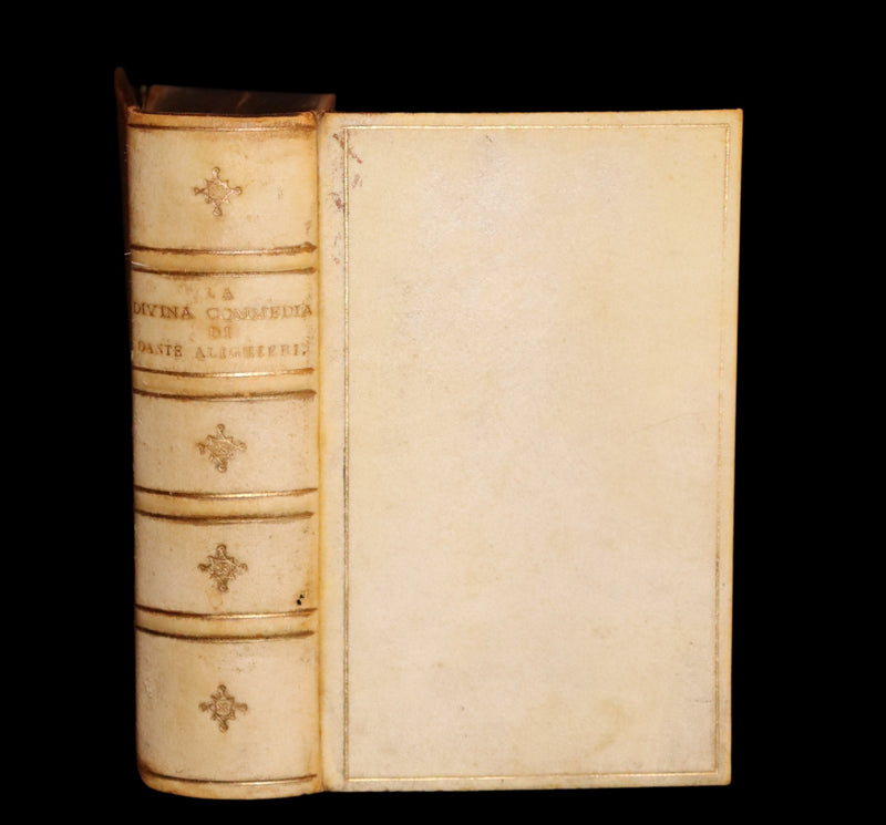1869 Rare Italian Vellum Book - La Divina Commedia di DANTE ALIGHIERI - Divine Comedy.