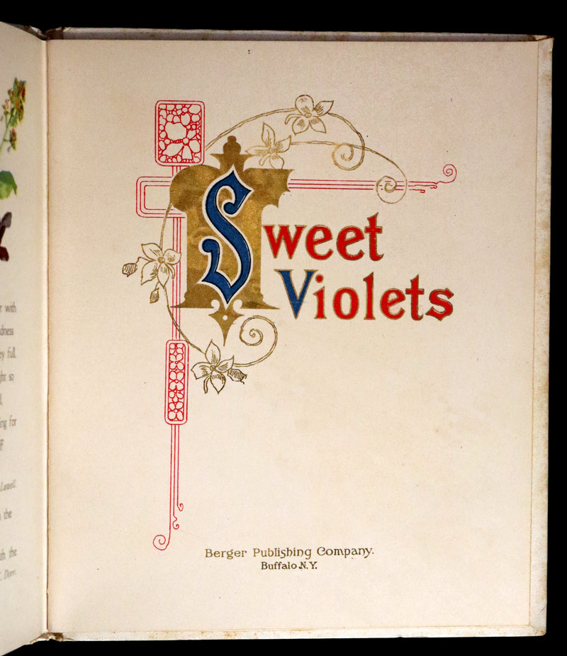1908 Scarce Flowers Poetry Book ~ THE SWEET VIOLETS Illustrated.