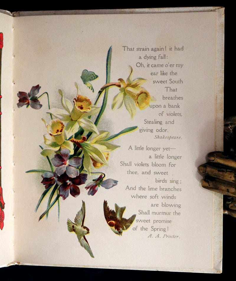 1908 Scarce Flowers Poetry Book ~ THE SWEET VIOLETS Illustrated.
