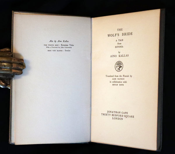 1930 Scarce First Edition on Werewolves - (Sudenmorsian ) THE WOLF'S BRIDE: A TALE FROM ESTONIA by Aino Kallas.