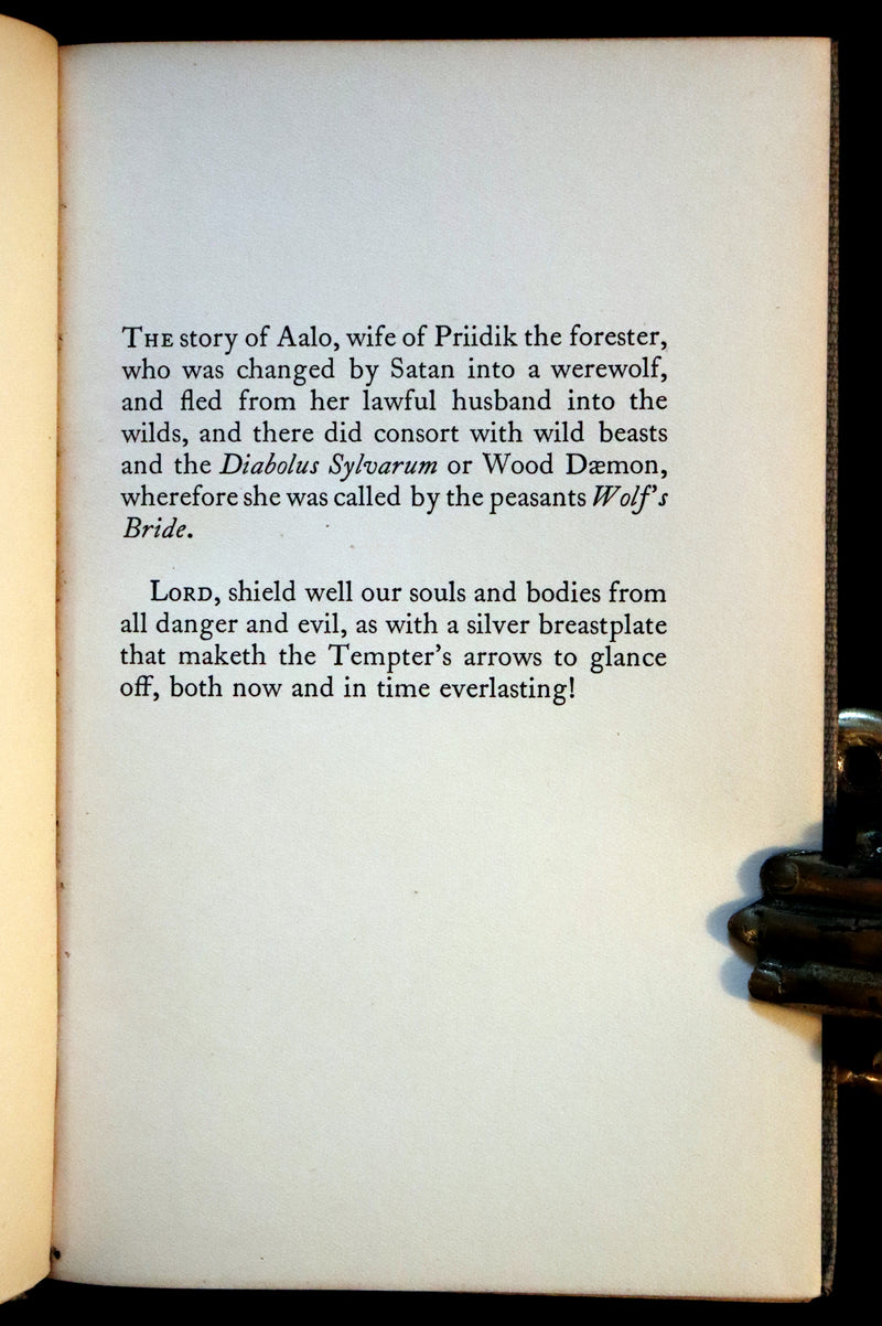 1930 Scarce First Edition on Werewolves - (Sudenmorsian ) THE WOLF'S BRIDE: A TALE FROM ESTONIA by Aino Kallas.