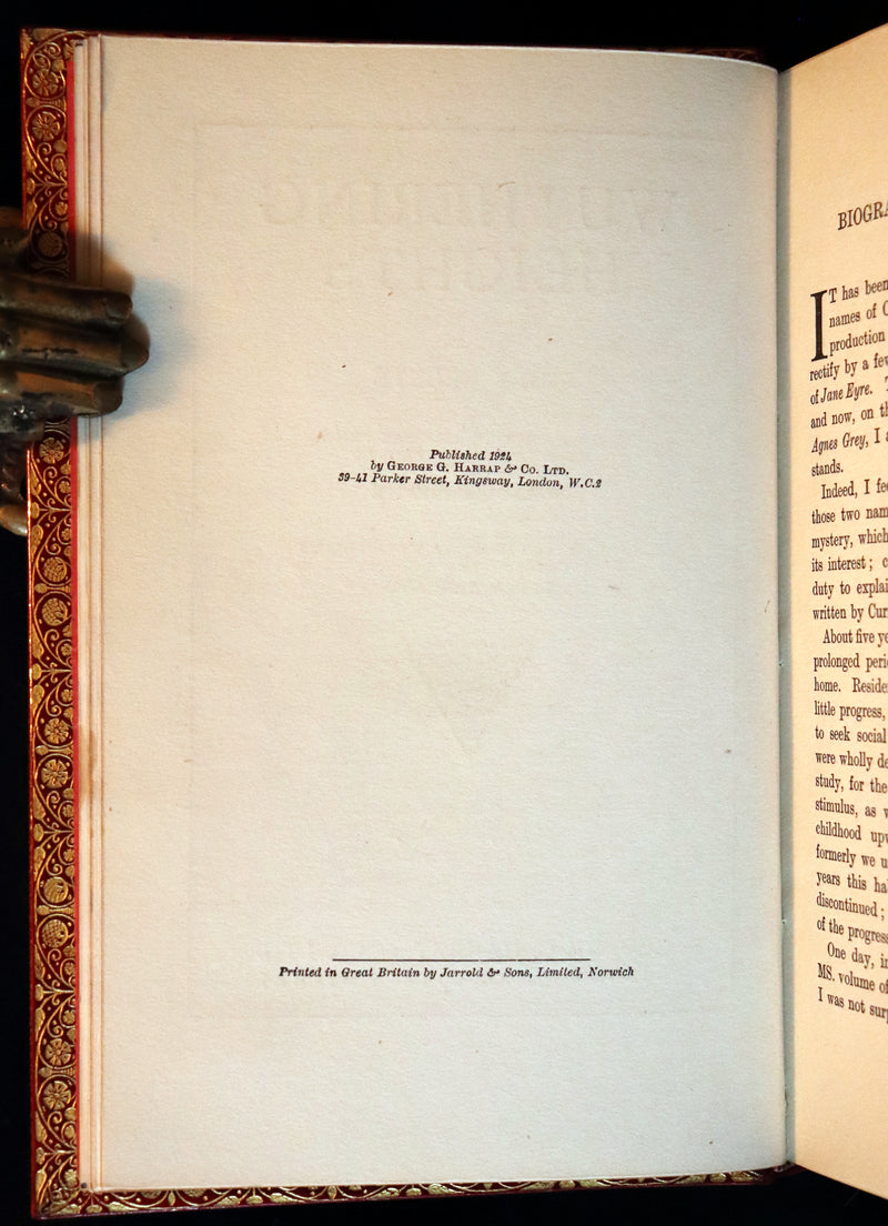 1924 Rare Book bound by Riviere - WUTHERING HEIGHTS by Emily Bronte. 1stED illustrated by Percy Tarrant.