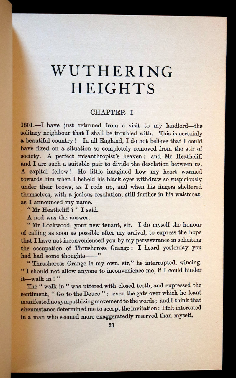 1924 Rare Book bound by Riviere - WUTHERING HEIGHTS by Emily Bronte. 1stED illustrated by Percy Tarrant.