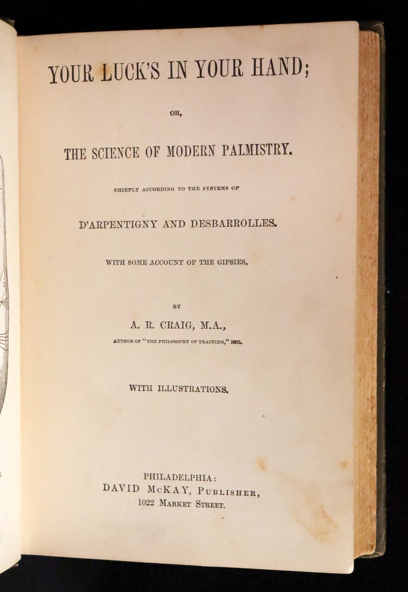 1880 Scarce Book - Your Luck's in your Hand, PALMISTRY with some account of the Gipsies
