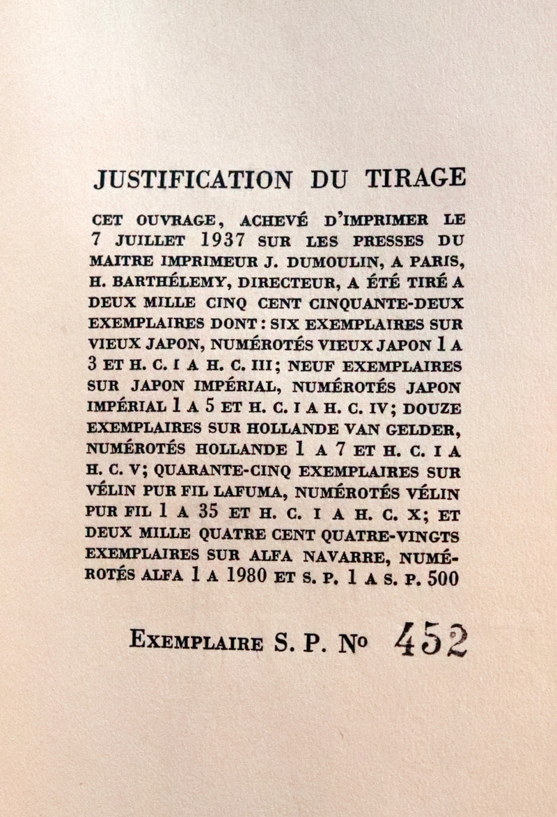 1937 Rare French First Edition - Lettres à un Jeune Poète (Letters to a Young Poet) by Rainer Maria Rilke.