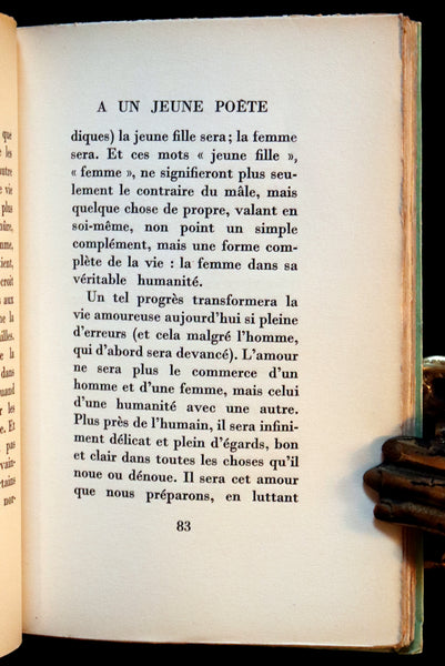 1937 Rare French First Edition - Lettres à un Jeune Poète (Letters to a Young Poet) by Rainer Maria Rilke.