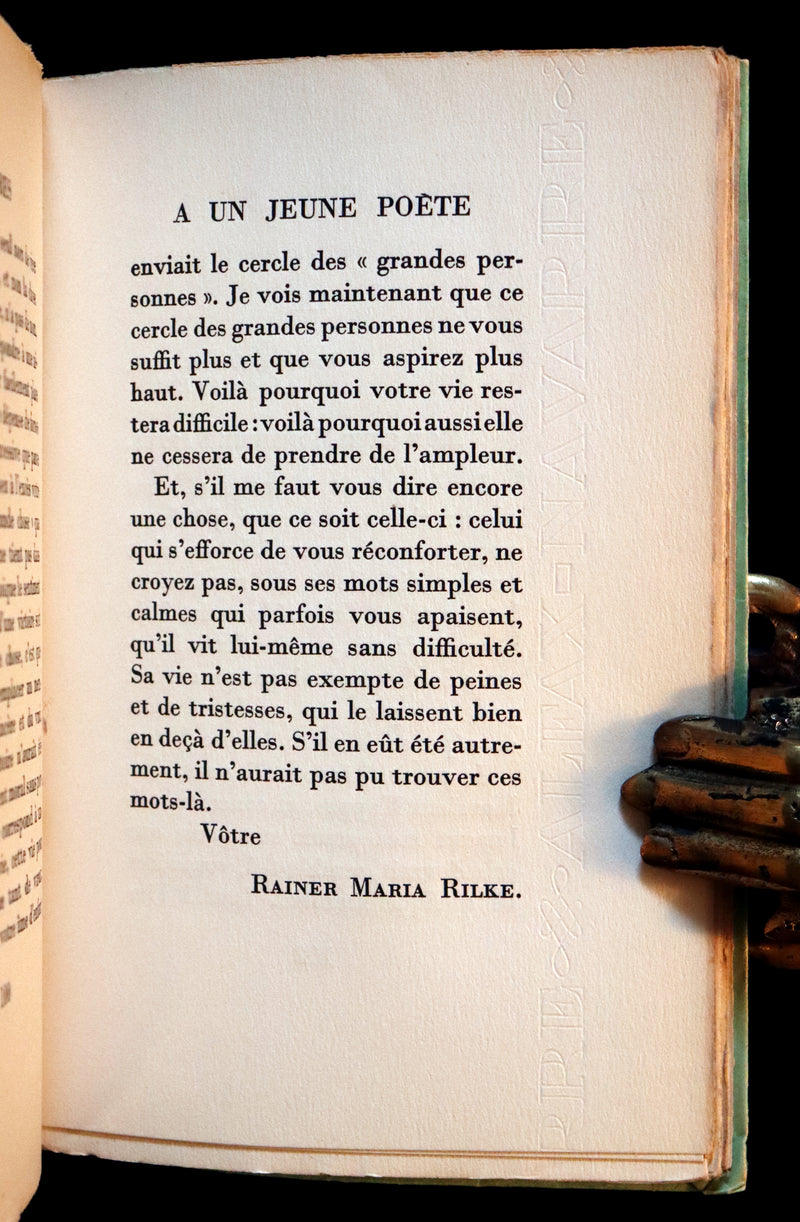 1937 Rare French First Edition - Lettres à un Jeune Poète (Letters to a Young Poet) by Rainer Maria Rilke.