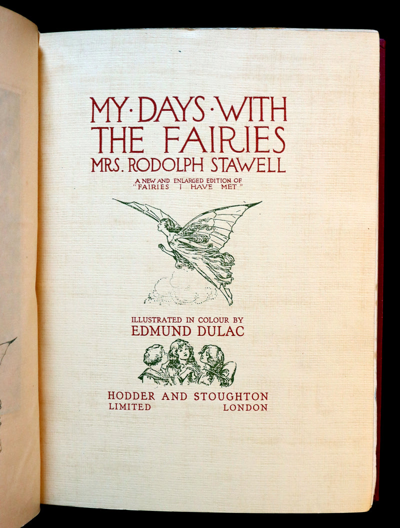 1920 Rare First Edition - MY DAYS WITH THE FAIRIES illustrated by EDMUND DULAC.