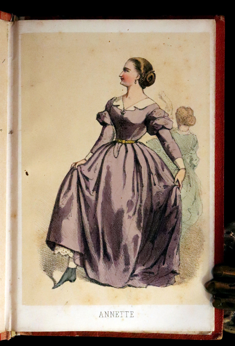 1860 Scarce Leporello Book ~ Celebrities of La CLOSERIE DES LILAS. 20 Chromolithographs.